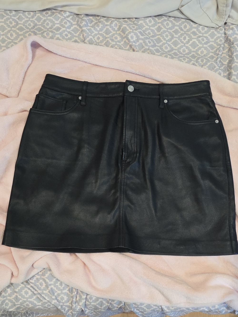 Express Black Faux Leather Mini Skirt